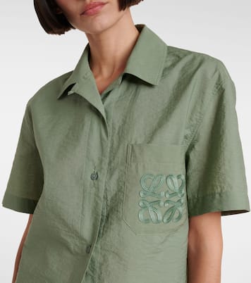 Camisa de popelín en mezcla de algodón con anagrama | Loewe