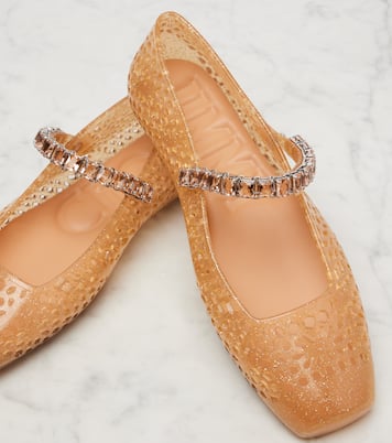 Jelly crystal-embellished ballet flats | Jimmy Choo