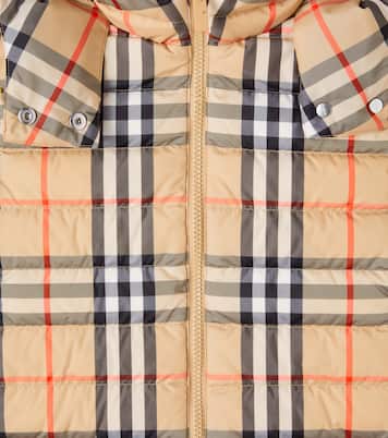 Cecilia Burberry Check hooded down jacket | Burberry Kids
