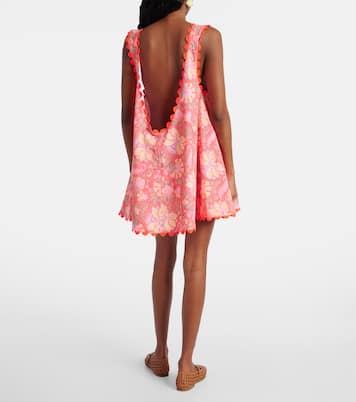 Floral scalloped cotton minidress | Juliet Dunn