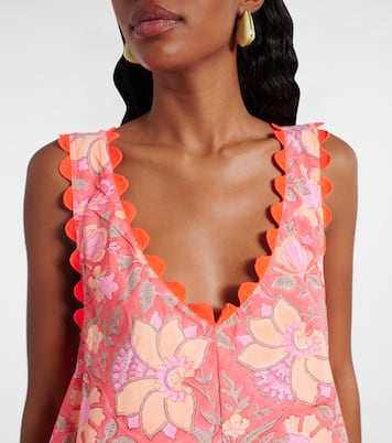 Floral scalloped cotton minidress | Juliet Dunn