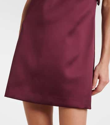 Bow-detail embellished satin minidress | Self-Portrait