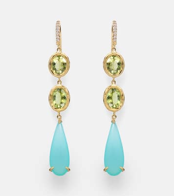 Boucles d’oreilles Santorini en or 18 ct et pierres précieuses | Octavia Elizabeth