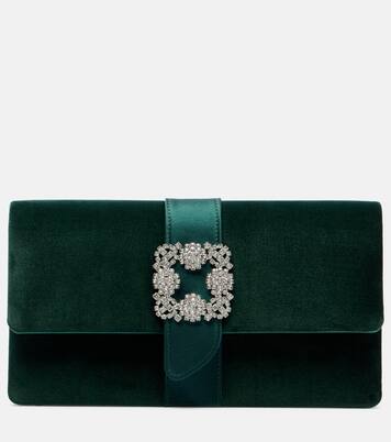 Capri embellished velvet clutch | Manolo Blahnik