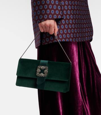 Capri embellished velvet clutch | Manolo Blahnik