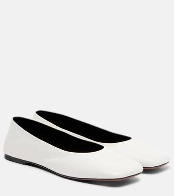 Square leather ballet flats | The Row