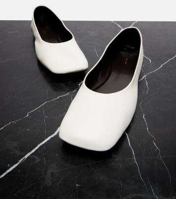 Square leather ballet flats | The Row