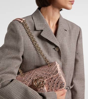 GG Marmont 스몰 레더 숄더 백 | Gucci