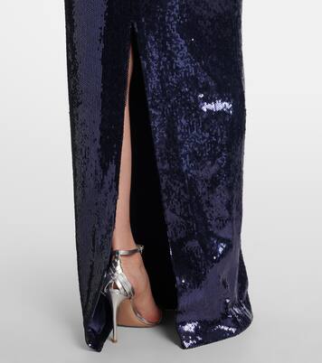 Cressida puff-sleve sequined gown | Rebecca Vallance
