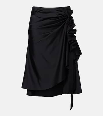 Gathered asymmetric midi skirt | McQueen