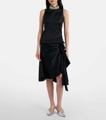 Gathered asymmetric midi skirt | McQueen