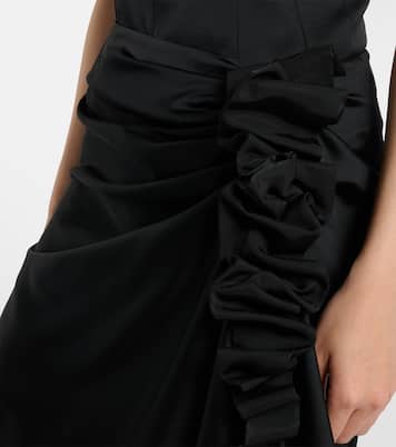Gathered asymmetric midi skirt | McQueen