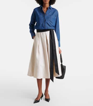 Baschi pleated cotton-blend midi skirt | 'S Max Mara