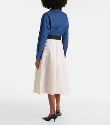 Baschi pleated cotton-blend midi skirt | 'S Max Mara