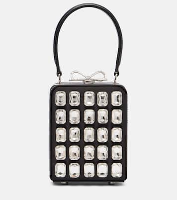 Micro crystal-embellished box bag | Self-Portrait