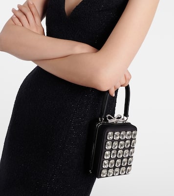 Micro crystal-embellished box bag | Self-Portrait