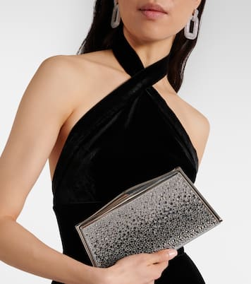 Clutch Jolie aus Veloursleder mit Swarovski®-Kristallen | Elie Saab