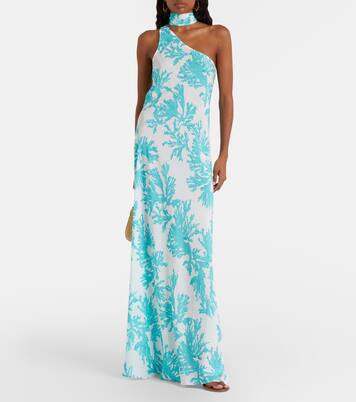 Odetta scarf-detail one-shoulder gown | Alexandra Miro
