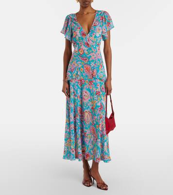 Evie silk crêpe de chine midi dress | Rixo