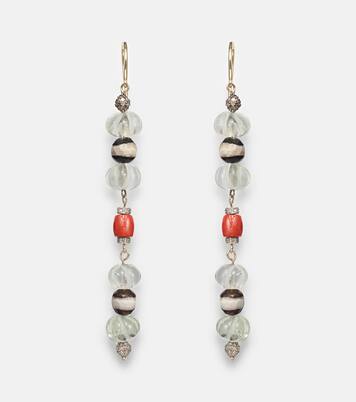 9kt gold (375/1000) and sterling silver (925) earrings with gemstones | Ileana Makri