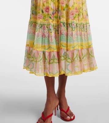 Bedrucktes Midikleid aus Seidenchiffon | Camilla