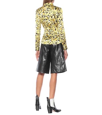 Floral stretch-silk satin shirt | Ganni