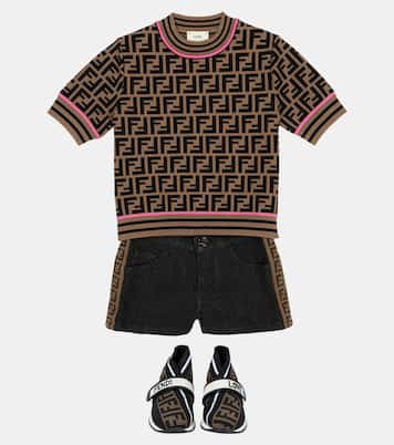 Shorts FF de algodón elastizado | Fendi Kids