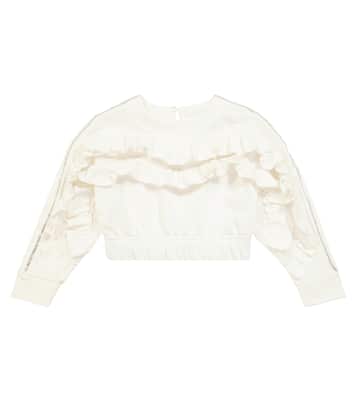 Embellished stretch-cotton sweatshirt | Monnalisa