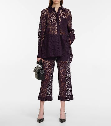 Jupe-culotte en dentelle à fleurs | Valentino