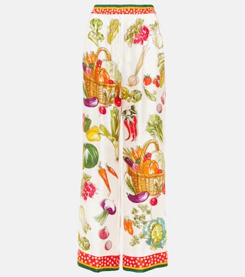 Pantalon ample imprimé en sergé de soie | Dolce&Gabbana