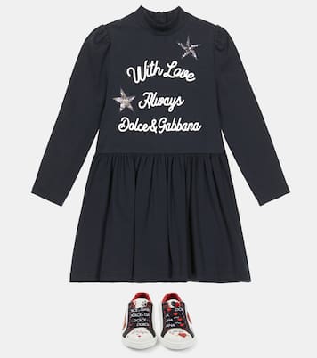 Vestido de punto en mezcla de algodón | Dolce&Gabbana Kids
