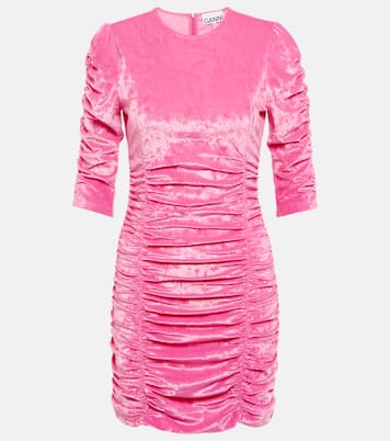Ruched velvet minidress | Ganni