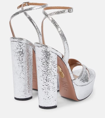 Sandales Sinner à plateau en cuir embossé | Aquazzura