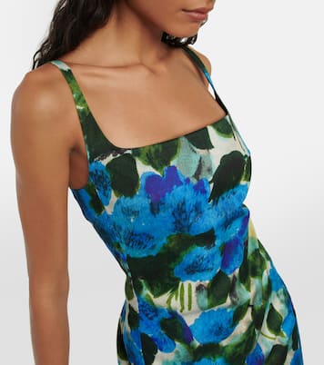 Floral cotton poplin midi dress | Dries Van Noten