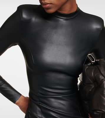 Faux-leather midi dress | Wolford