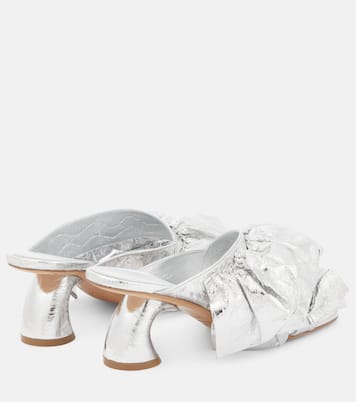 Pantoletten aus Metallic-Leder | Dries Van Noten