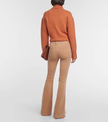 Le Bardot mid-rise corduroy flared pants | Frame
