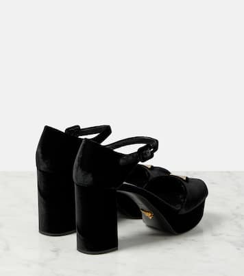Sandali in velluto con plateau | Prada