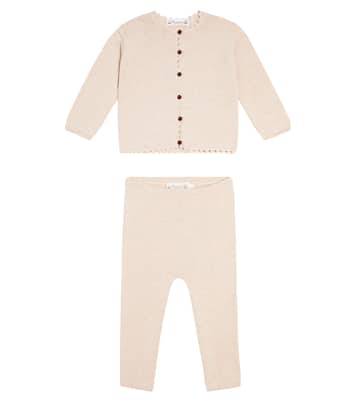 Baby Angelou wool and cotton cardigan and pants set | Bonpoint