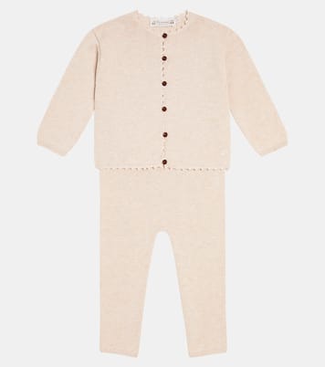 Baby Angelou wool and cotton cardigan and pants set | Bonpoint