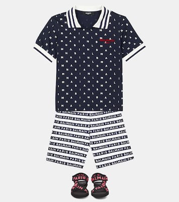 Polo de algodón estampado | Balmain Kids