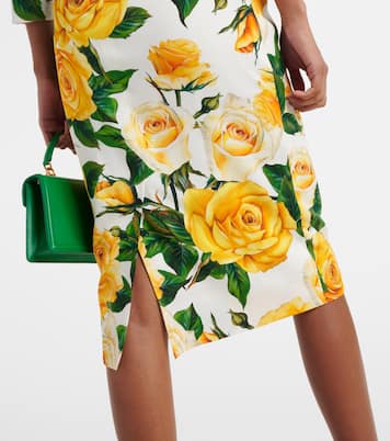 Abito midi in misto seta con stampa | Dolce&Gabbana