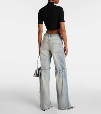 SAILOR BLUE DENIM BAGGY PANTS - courrèges