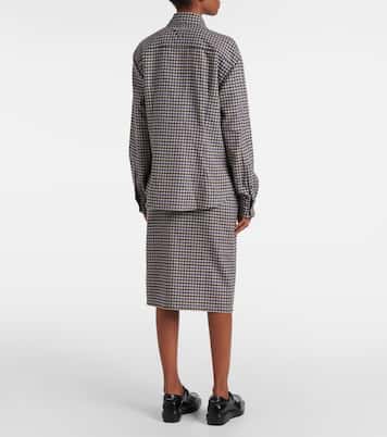 Camicia in lana a quadri | Prada