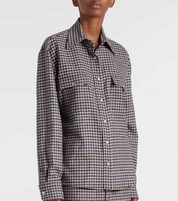 Camicia in lana a quadri | Prada
