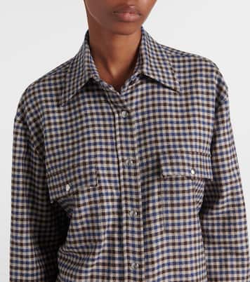 Camicia in lana a quadri | Prada