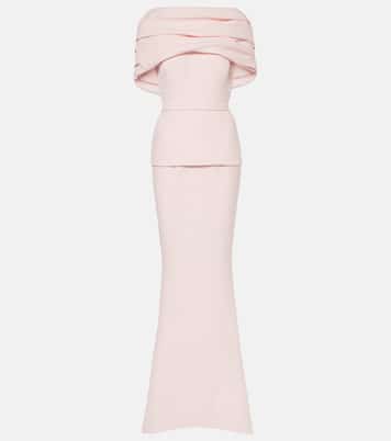 Loura draped peplum crêpe gown | Safiyaa