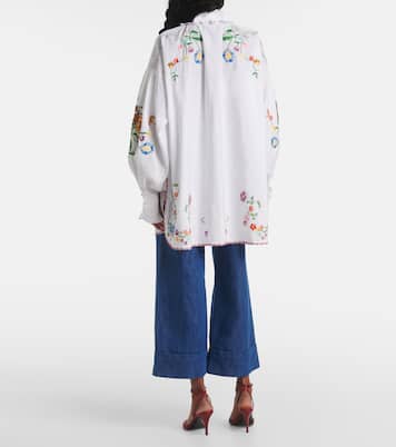 Bestickte Bluse aus Baumwolle, Leinen und Seide | Valentino