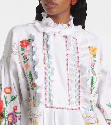 Bestickte Bluse aus Baumwolle, Leinen und Seide | Valentino