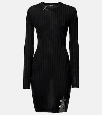 Abito corto Safety Pin in maglia a coste | Versace